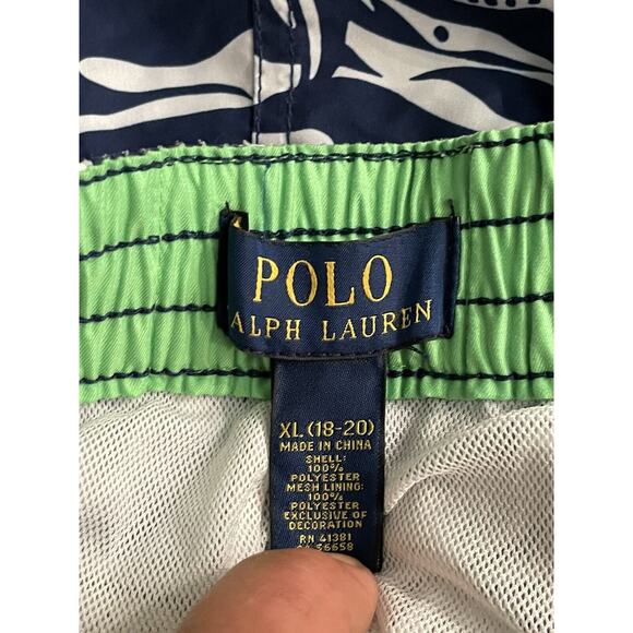 Polo Ralph Lauren Swim Shorts Trunks All Over‎ Shark Print Boys Sz XL 18/20 EUC - Picture 9 of 11